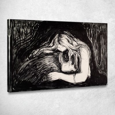 Vampiro I Edvard Munch em382 quadro stampa su tela