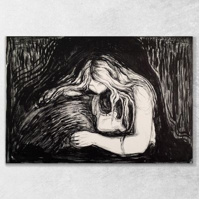 Vampiro I Edvard Munch, em382 quadro stampa su tela