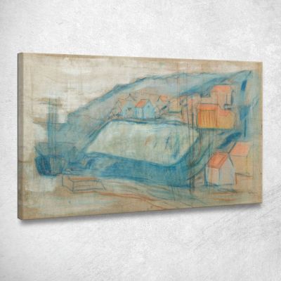 Villaggio In Riva Al Mare Edvard Munch em386 quadro stampa su tela