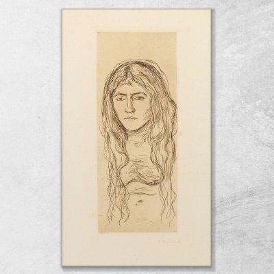 Donna Con Capelli Lunghi Edvard Munch, em391 quadro stampa su tela