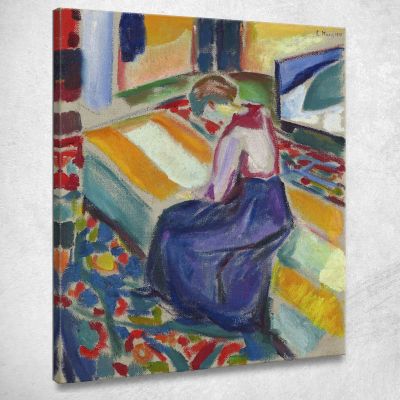 Donna Seduta Su Un Divano Edvard Munch em402 quadro stampa su tela