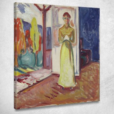 Donna In Piedi Sulla Soglia Edvard Munch em403 quadro stampa su tela