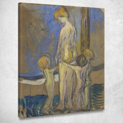 Donna Con Bambini Edvard Munch em404 quadro stampa su tela