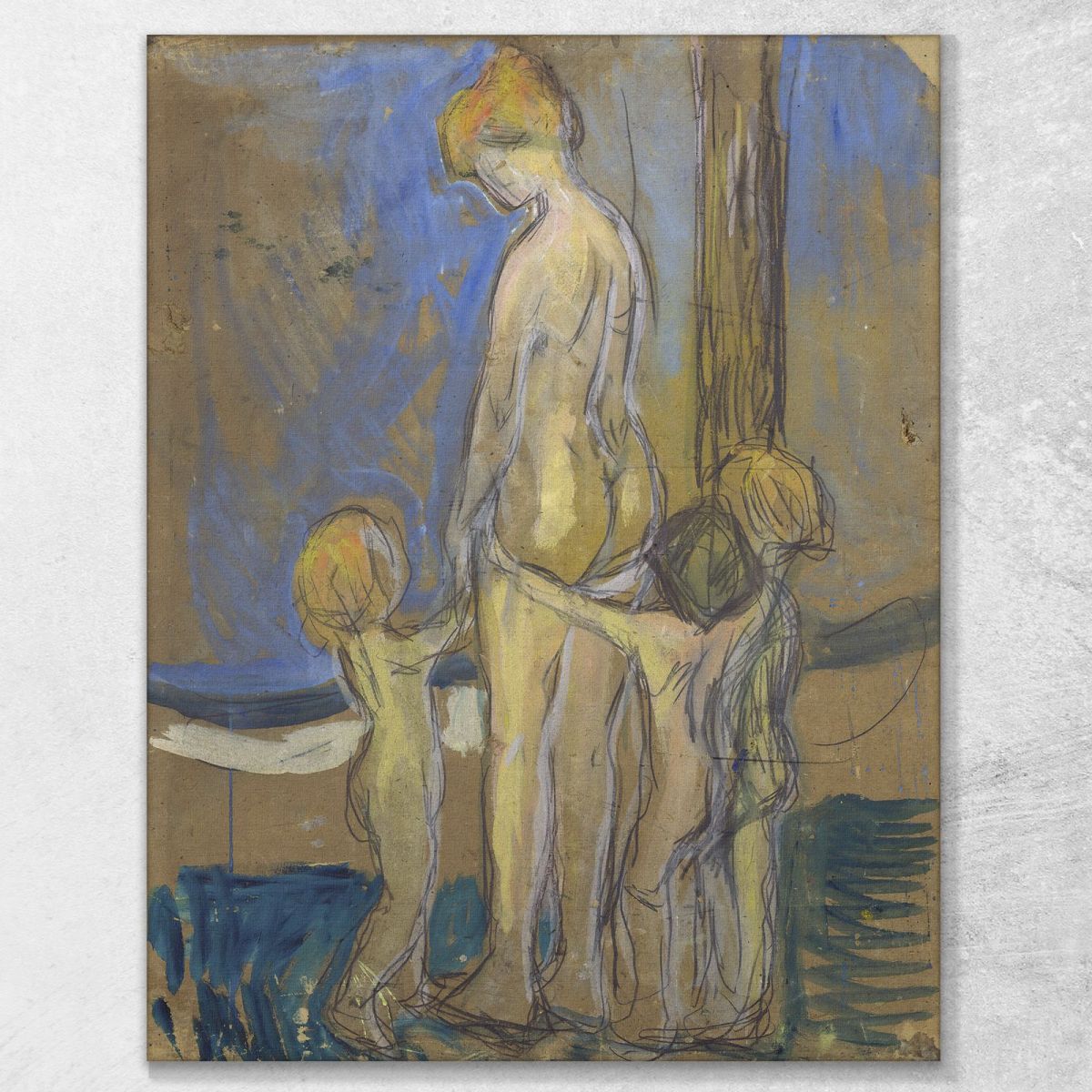 Donna Con Bambini Edvard Munch em404 quadro stampa su tela