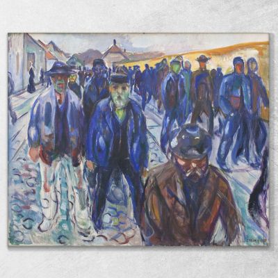 Lavoratori Sulla Strada Di Casa Edvard Munch, em409 quadro stampa su tela
