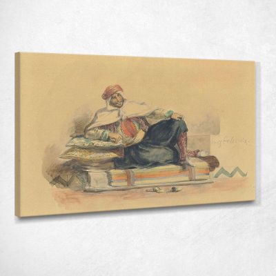 Un Berbero Seduto Su Un Divano Basso Eugène Delacroix edx1 quadro stampa su tela
