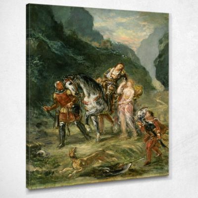 Angelica E Medoro Ferito Eugène Delacroix edx9 quadro stampa su tela