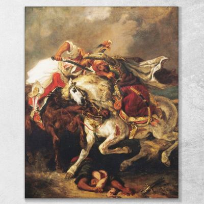 Combattimento Comune Del Giaour E Del Pascià Eugène Delacroix edx25 quadro stampa su tela