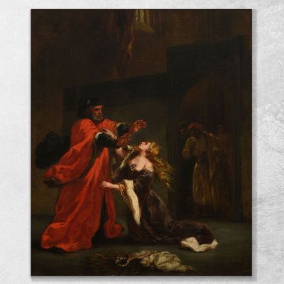 Desdemona Maledetta Dal Padre Eugène Delacroix edx30 quadro stampa su tela