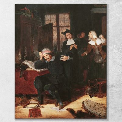 Don Chisciotte Nella Sua Biblioteca Eugène Delacroix edx31 quadro stampa su tela