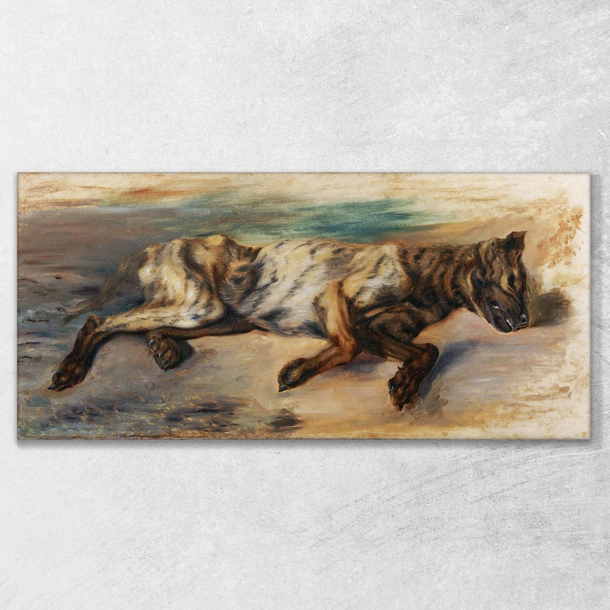 Studia Dopo Un Cane Morto Eugène Delacroix edx35 quadro stampa su tela