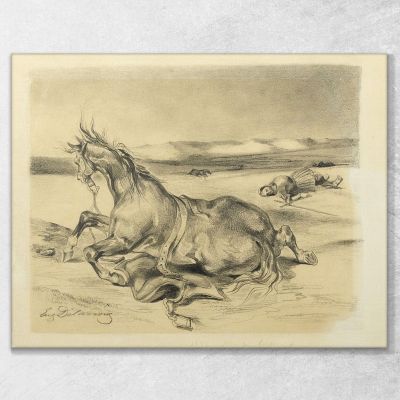 Cheval Déchu Et Chevalier Mort Eugène Delacroix, edx36 tableau impression sur toile