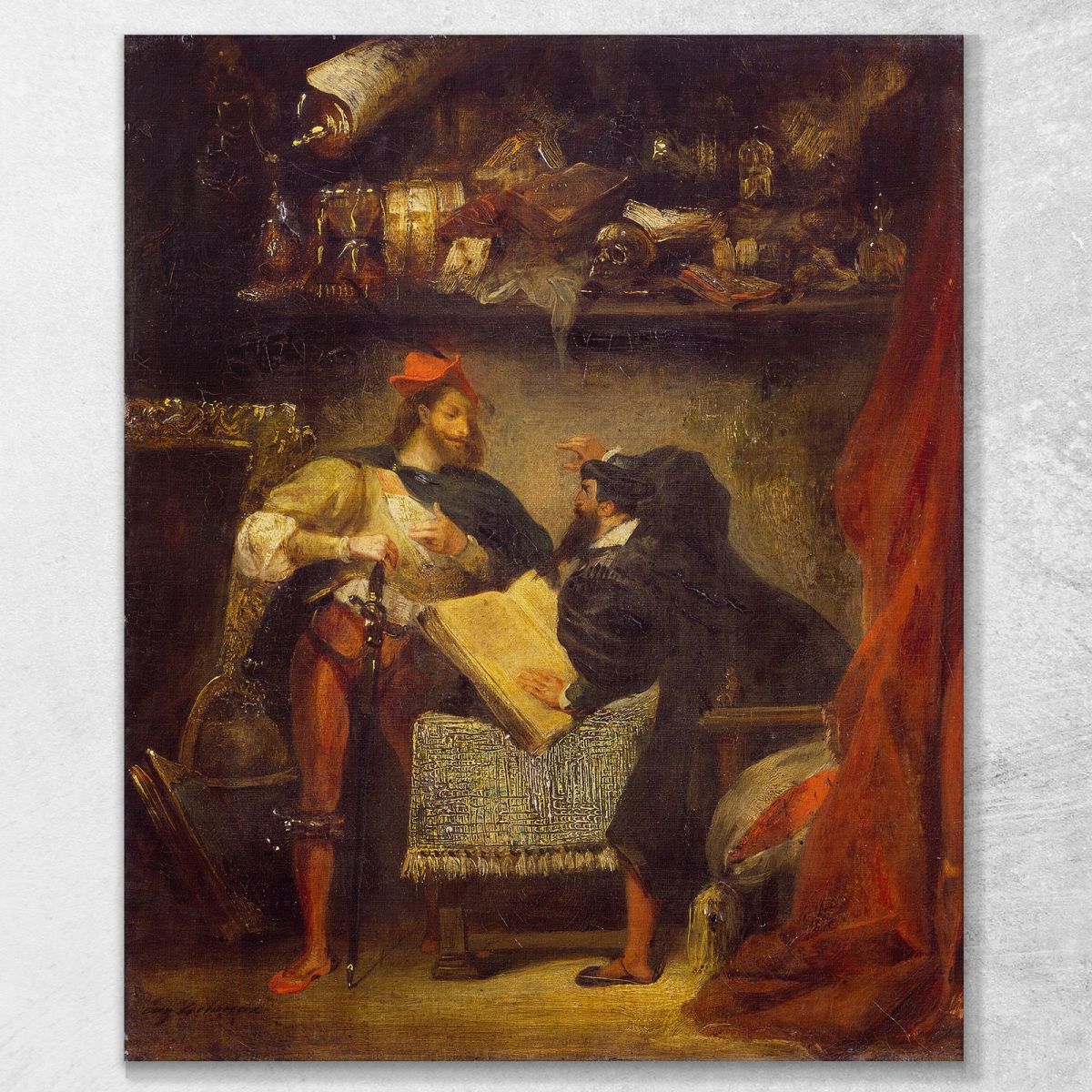 Faust E Mefistofele Eugène Delacroix edx39 quadro stampa su tela