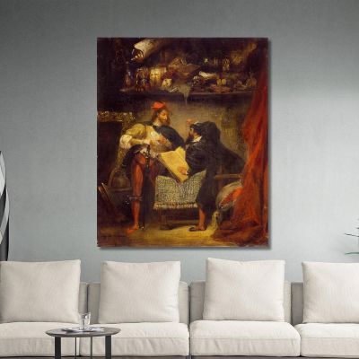 Faust E Mefistofele Eugène Delacroix edx39 quadro stampa su tela