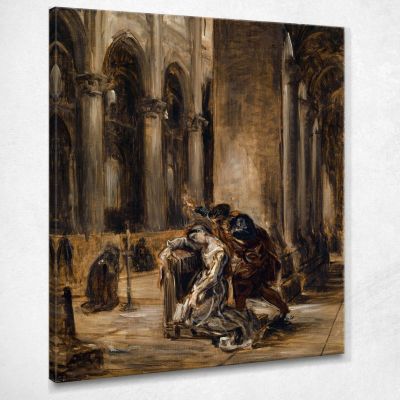 Gretchen Nella Chiesa Goethe Faust Parte I Scena Nella Cattedrale Eugène Delacroix edx46 quadro stampa su tela