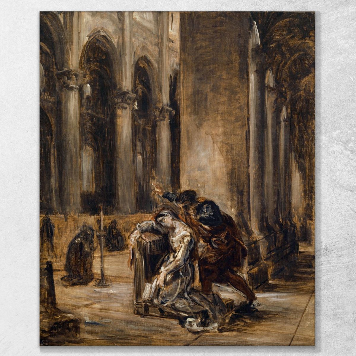 Gretchen Nella Chiesa Goethe Faust Parte I Scena Nella Cattedrale Eugène Delacroix edx46 quadro stampa su tela