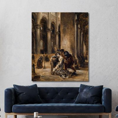 Gretchen Nella Chiesa Goethe Faust Parte I Scena Nella Cattedrale Eugène Delacroix edx46 quadro stampa su tela