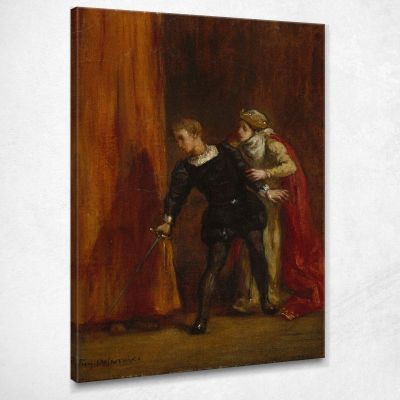Amleto E Sua Madre Eugène Delacroix edx47 quadro stampa su tela