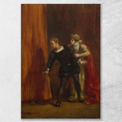 Hamlet Und Seine Mutter Eugène Delacroix, edx47 drucken auf leinwand
