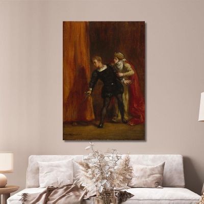 Amleto E Sua Madre Eugène Delacroix edx47 quadro stampa su tela