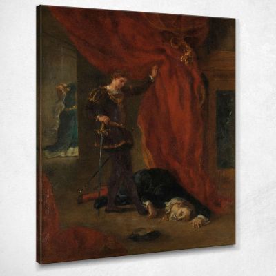 Amleto Davanti Al Corpo Di Polonio Eugène Delacroix edx50 quadro stampa su tela