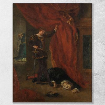 Hamlet Frente Al Cuerpo De Polonio Eugène Delacroix, edx50 cuadro en lienzo