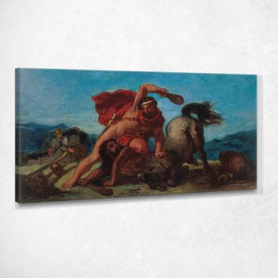 Ercole Uccide Il Centauro Nesso Eugène Delacroix edx53 quadro stampa su tela