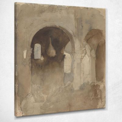 Interno Della Chiesa Dell'Abbazia Di Valmont Eugène Delacroix edx60 quadro stampa su tela