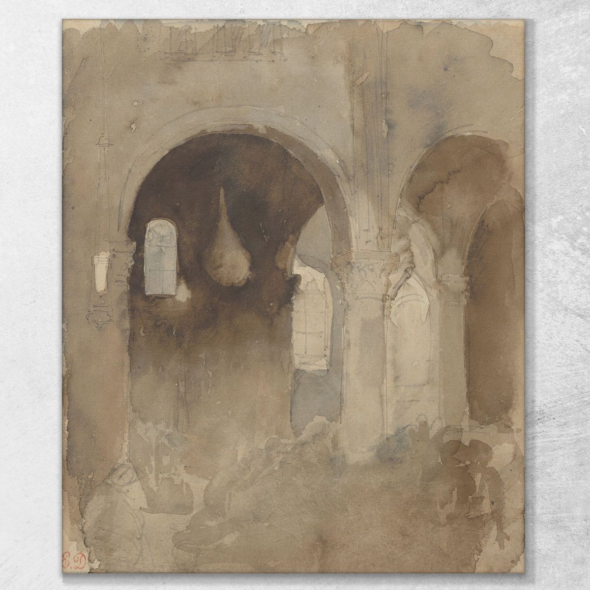 Interno Della Chiesa Dell'Abbazia Di Valmont Eugène Delacroix edx60 quadro stampa su tela