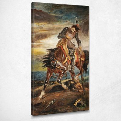 Re Roderico Eugène Delacroix edx63 quadro stampa su tela