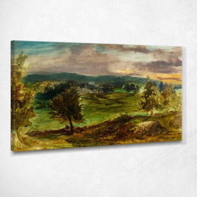 Paesaggio A Champrosay Eugène Delacroix edx64 quadro stampa su tela