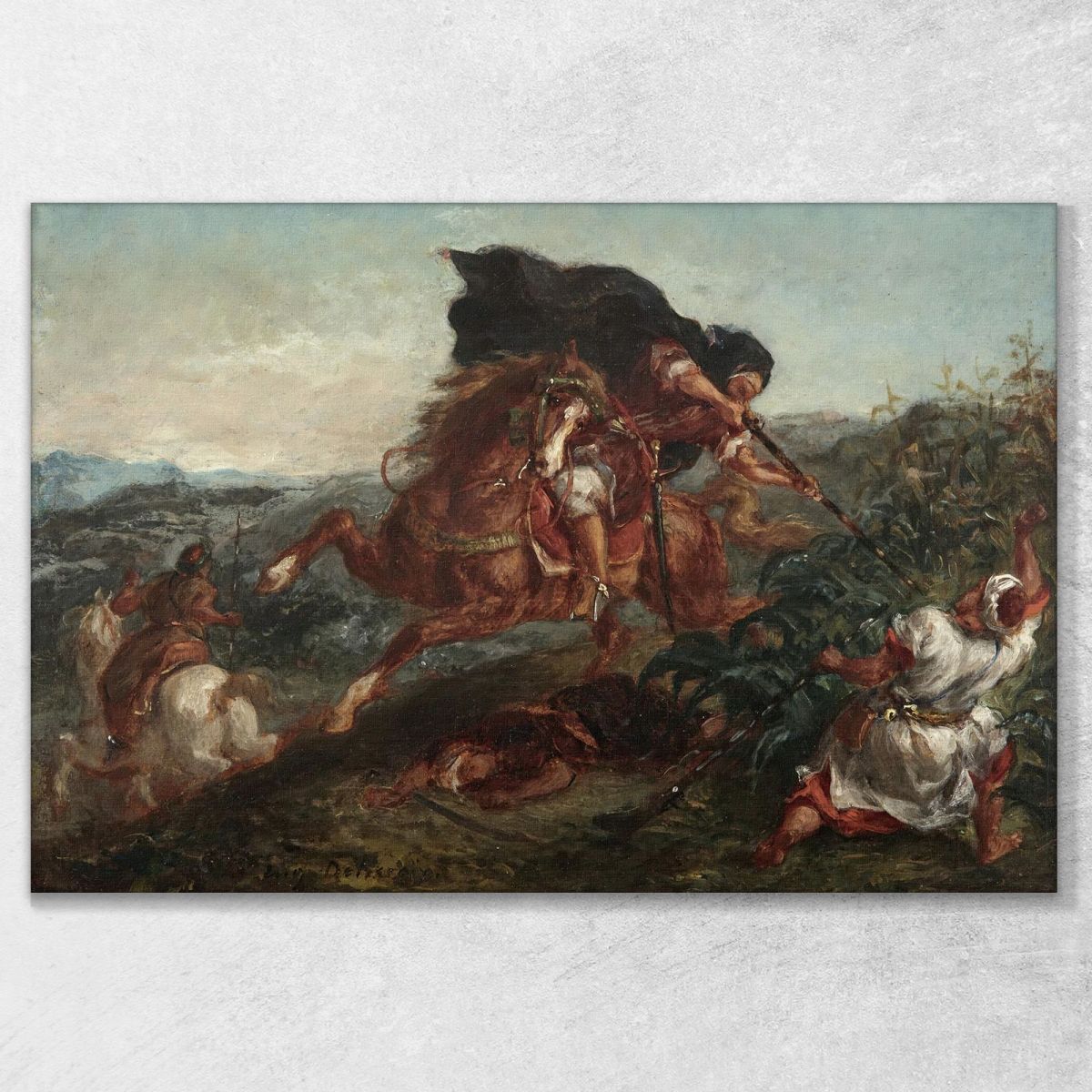 La Lotta Eugène Delacroix edx67 quadro stampa su tela