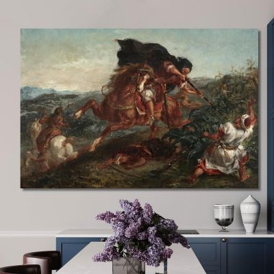 La Lotta Eugène Delacroix edx67 quadro stampa su tela La Lotta Eugène Delacroix edx67 quadro stampa su tela