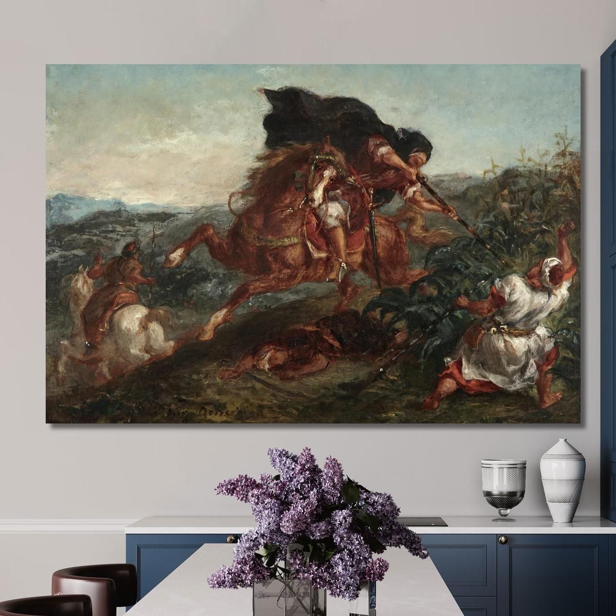 La Lotta Eugène Delacroix edx67 quadro stampa su tela