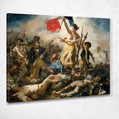 La Libertà Che Guida Il Popolo Eugène Delacroix edx70 quadro stampa su tela