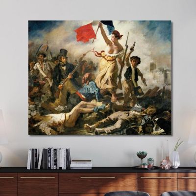 La Libertà Che Guida Il Popolo Eugène Delacroix edx70 quadro stampa su tela