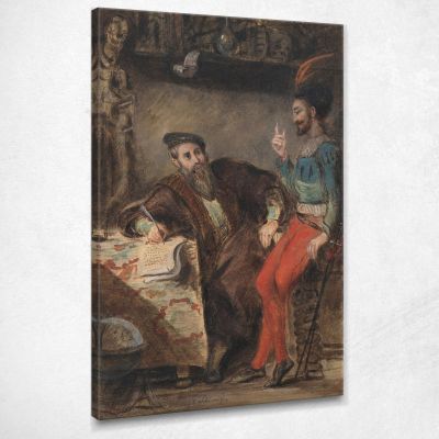 Mefistofele Appare A Faust Eugène Delacroix edx83 quadro stampa su tela