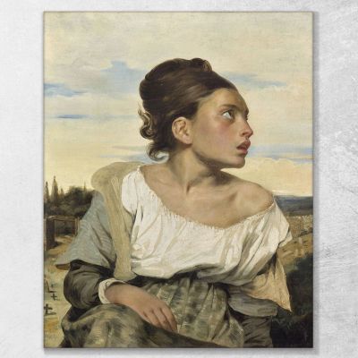 Ragazza Orfana Al Cimitero Eugène Delacroix edx85 quadro stampa su tela