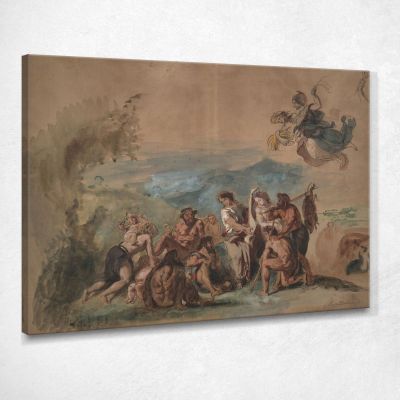 Orfeo Porta La Civiltà Agli Antenati Barbari Dei Greci Eugène Delacroix edx86 quadro stampa su tela