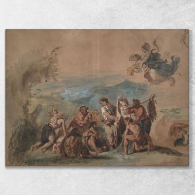 Orfeo Porta La Civiltà Agli Antenati Barbari Dei Greci Eugène Delacroix edx86 quadro stampa su tela