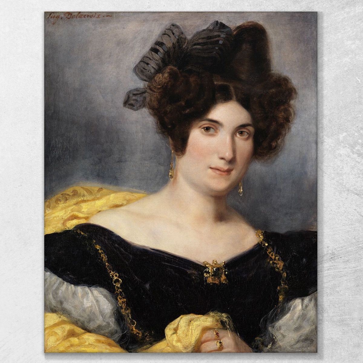 Ritratto Di Signora François Simon Eugène Delacroix edx97 quadro stampa su tela