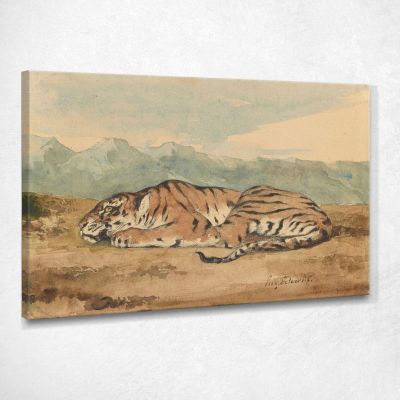 Tigre Reale Eugène Delacroix edx100 quadro stampa su tela