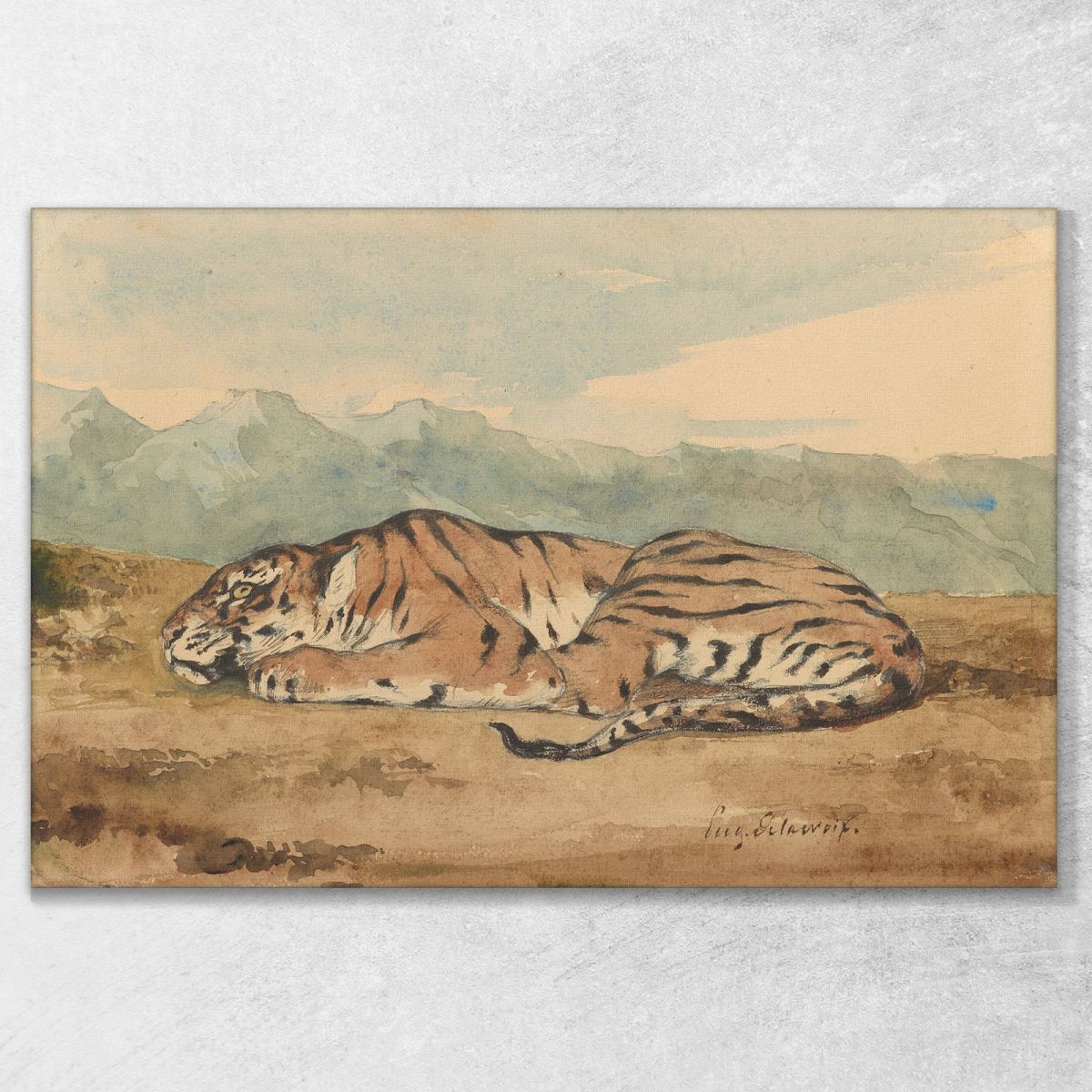 Tigre Reale Eugène Delacroix edx100 quadro stampa su tela