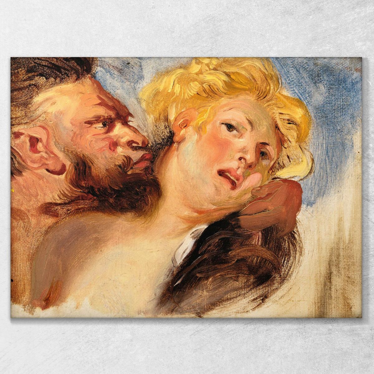 Satiro Che Abbraccia Una Ninfa Secondo Peter-Paul Rubens Eugène Delacroix edx103 quadro stampa su tela