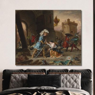 Scena Dal Romanzo Di Amadis De Gaule Eugène Delacroix edx104 quadro stampa su tela