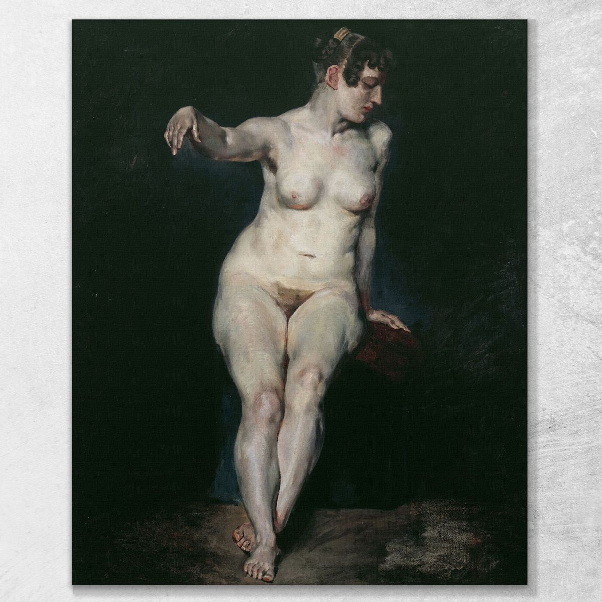 Mademoiselle Rose Nuda Seduta Eugène Delacroix edx105 quadro stampa su tela