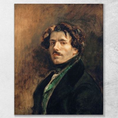 Autoritratto Con Gilet Verde Eugène Delacroix edx106 quadro stampa su tela