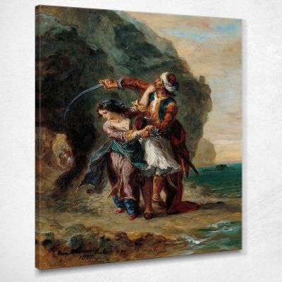 Selim E Zuleika Eugène Delacroix edx107 quadro stampa su tela