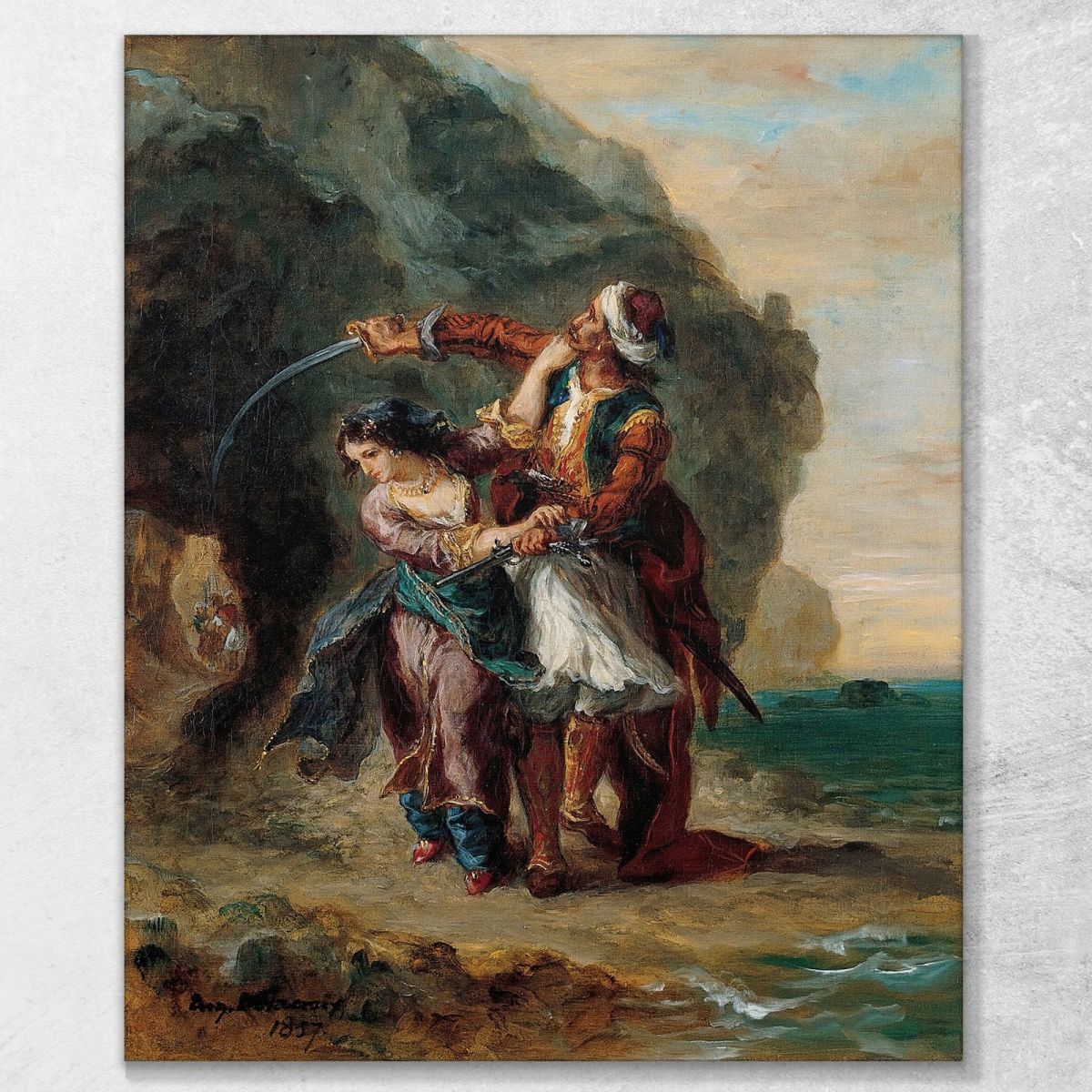 Selim E Zuleika Eugène Delacroix edx107 quadro stampa su tela