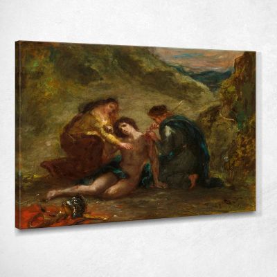 San Sebastiano Con Sant'Irene E Assistente Eugène Delacroix edx110 quadro stampa su tela